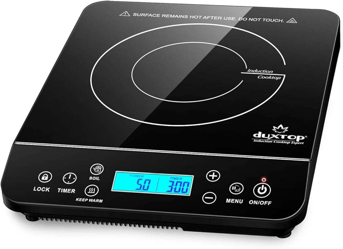 Duxtop Portable Induction Cooktop 1800W Countertop Burner with LCD Sen