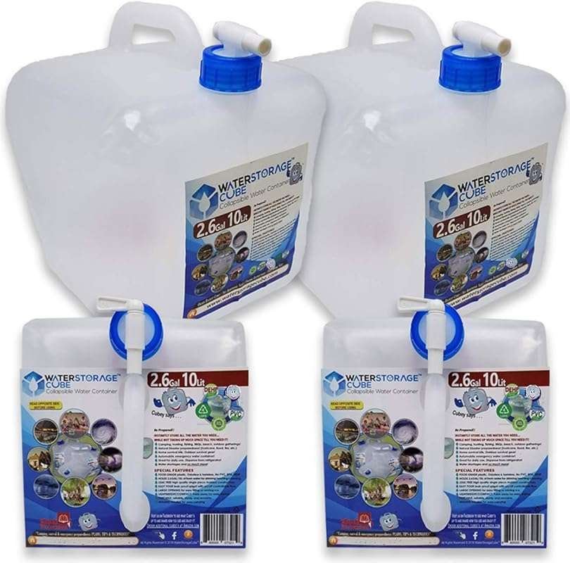 WaterStorageCube BPA Free Collapsible Water Container with Spigot for 