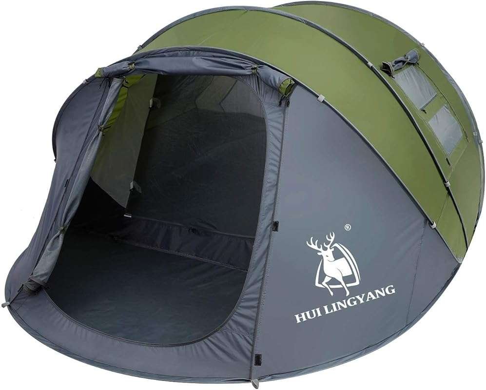 6 Person Easy Pop Up Tent: Automatic Setup, Waterproof Double Layer Fa