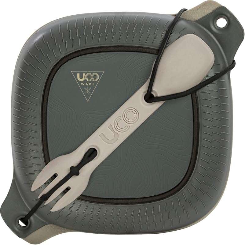 UCO 4-Piece Camping Mess Kit with Bowl, Plate and 3-in-1 Spork Utensil