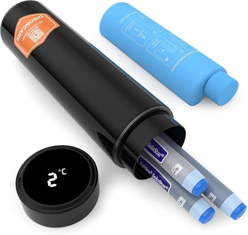 DISONCARE Diabetic Travel Cooler with Celsius Display and QR Medical T