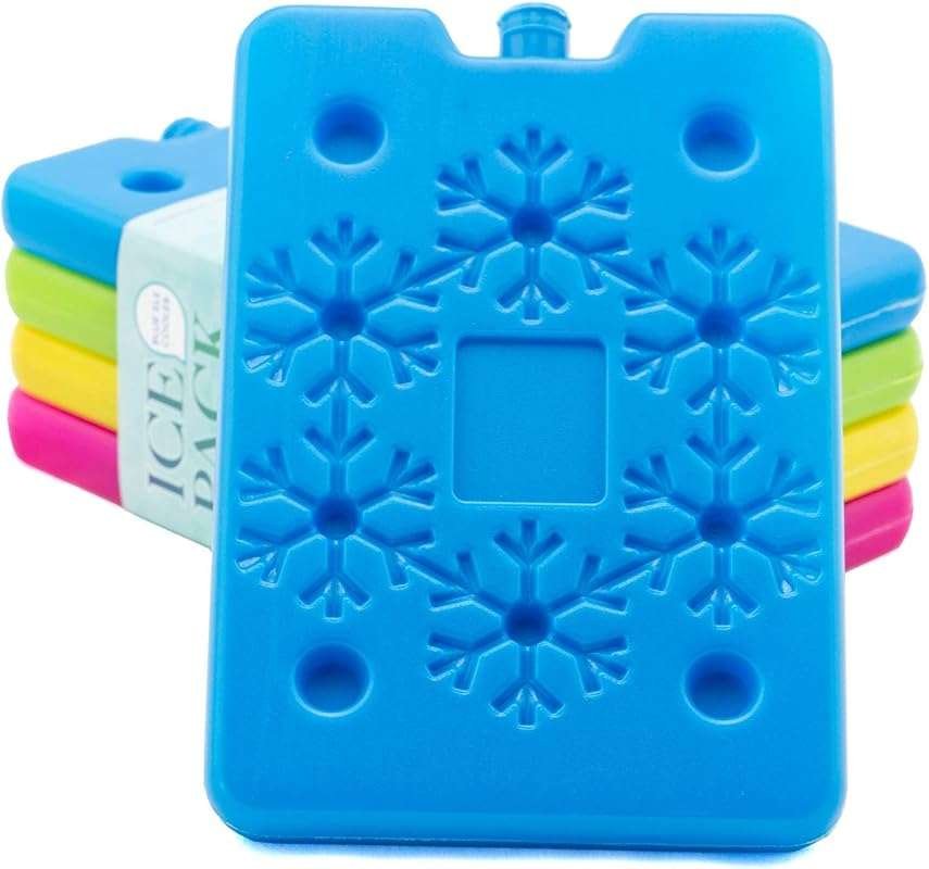 BLUE ELE Reusable Ice Packs for Lunch Boxes and Coolers, 4 Pack Slim &