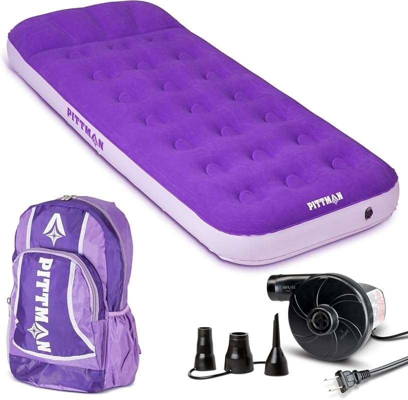 Pittman Kids Air Mattress: Deluxe Inflatable Bed with Electric Pump fo