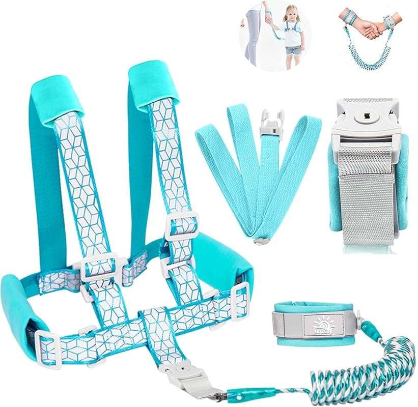 Toddler Safety Harness Leash with Lock, Anti-Lost Wrist Link, Reflecti