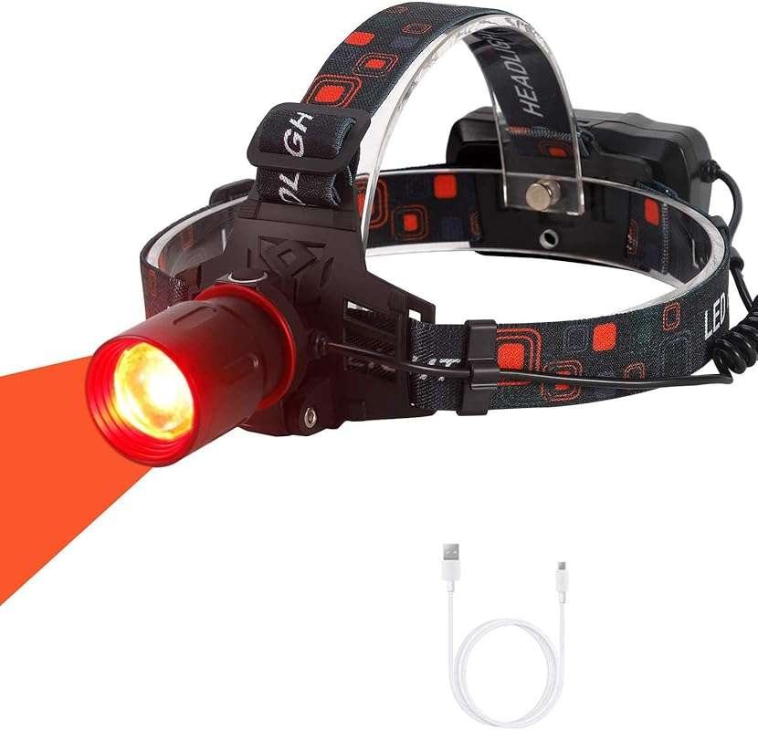 WINDFIRE New Brightest Red Light Hunting Headlamp: Zoomable, 3 Modes, 
