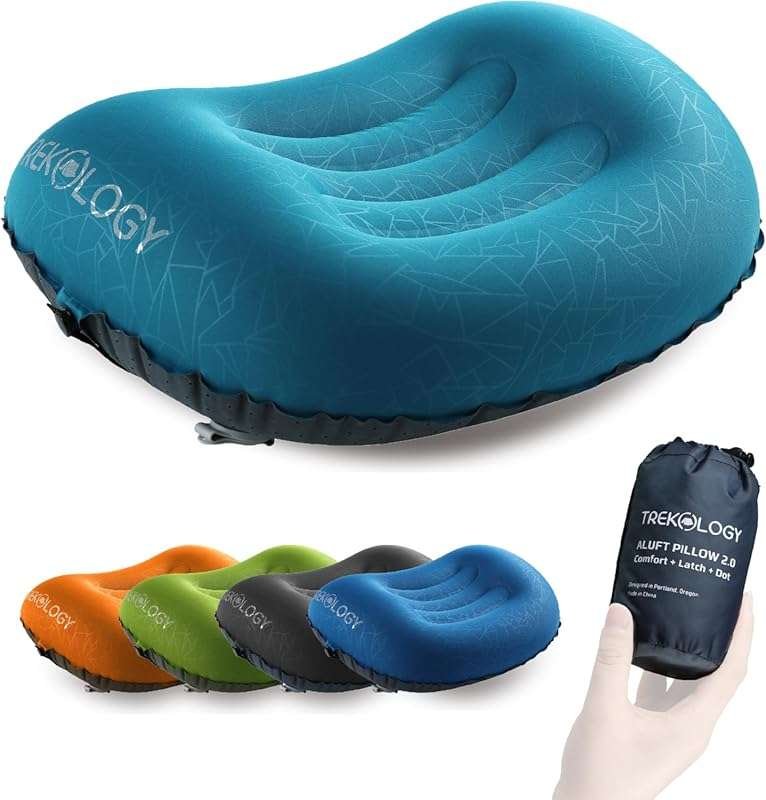 Trekology Ultralight Inflatable Camping Travel Pillow for Neck Support