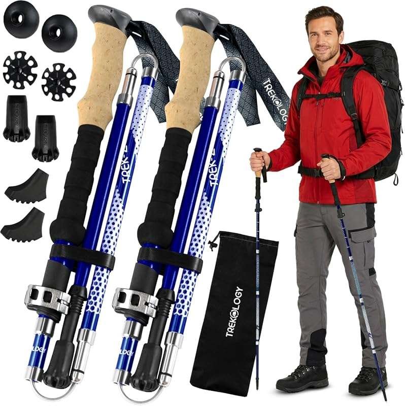 Trekology Trek-Z Collapsible Hiking & Trekking Poles for Men & Women
