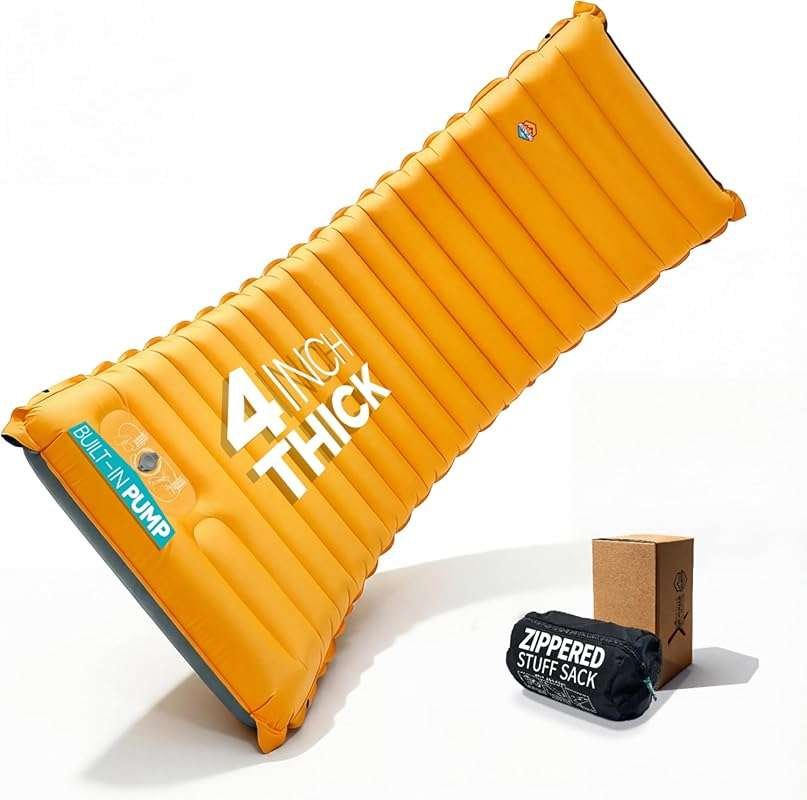 ZOOOBELIVES Inflatable Camping Sleeping Pad, 4-Inch Thick Full Air Sup