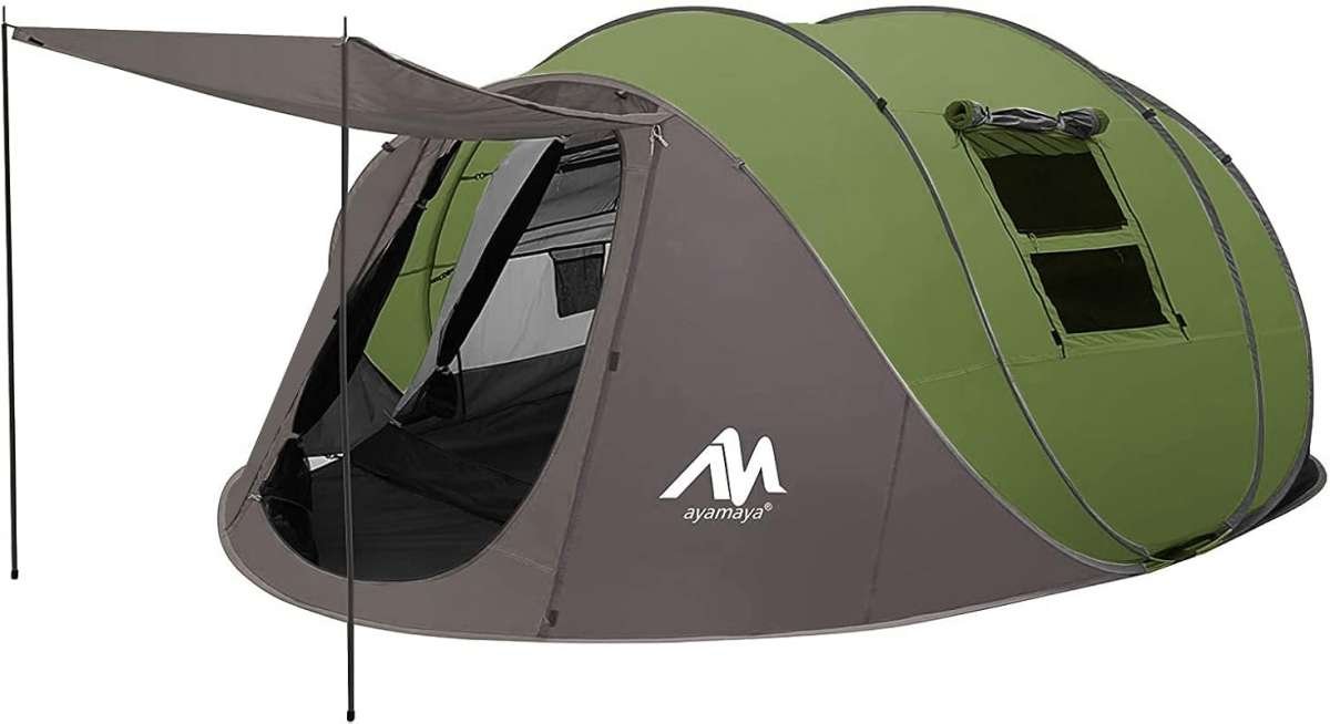 AYAMAYA 6 Person Pop Up Camping Tent with Double Layer Waterproof Desi