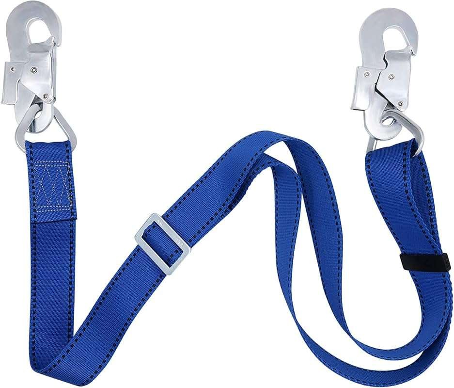 NTR 4-6 ft Adjustable Safety Harness Lanyard with Large Snap Hooks for