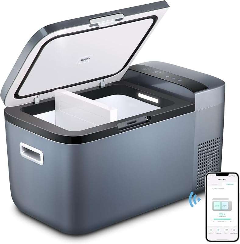 ICECO GO20 Dual Zone 21 Quart 12V Portable Fridge Freezer with SECOP C