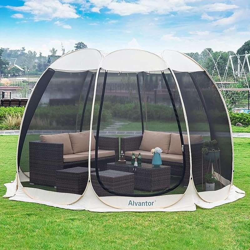 Alvantor Screen House Gazebo with Mosquito Nets, UV-Resistant Instant 