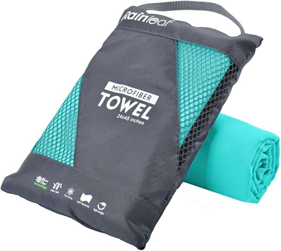 Rainleaf Microfiber Travel & Gym Towel – Quick Dry, Super Absorbent, U