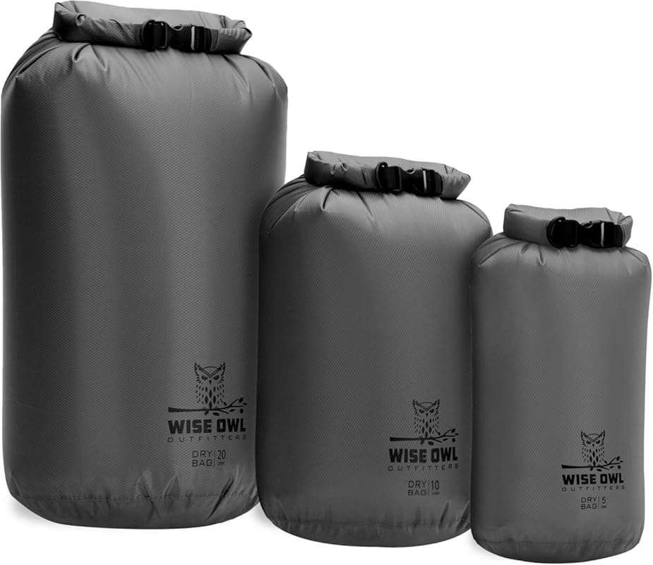 Wise Owl Outfitters 3-Pack Waterproof Dry Bag - Lightweight, Airtight 