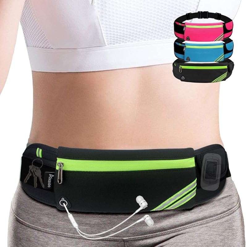 Slim Running Belt Fanny Pack for Hiking, Cycling & Workout with Reflec