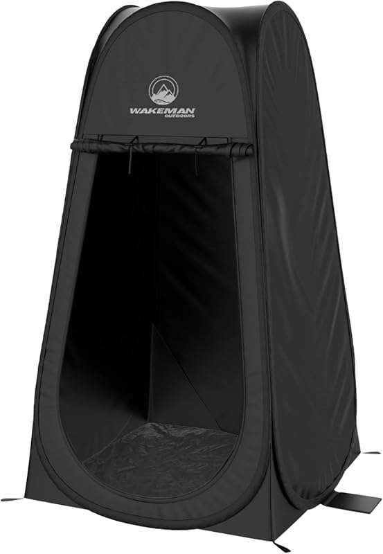 Wakeman Pop Up Camping Shower Tent, 3.3x3.3x6.2ft Polyester Dressing R