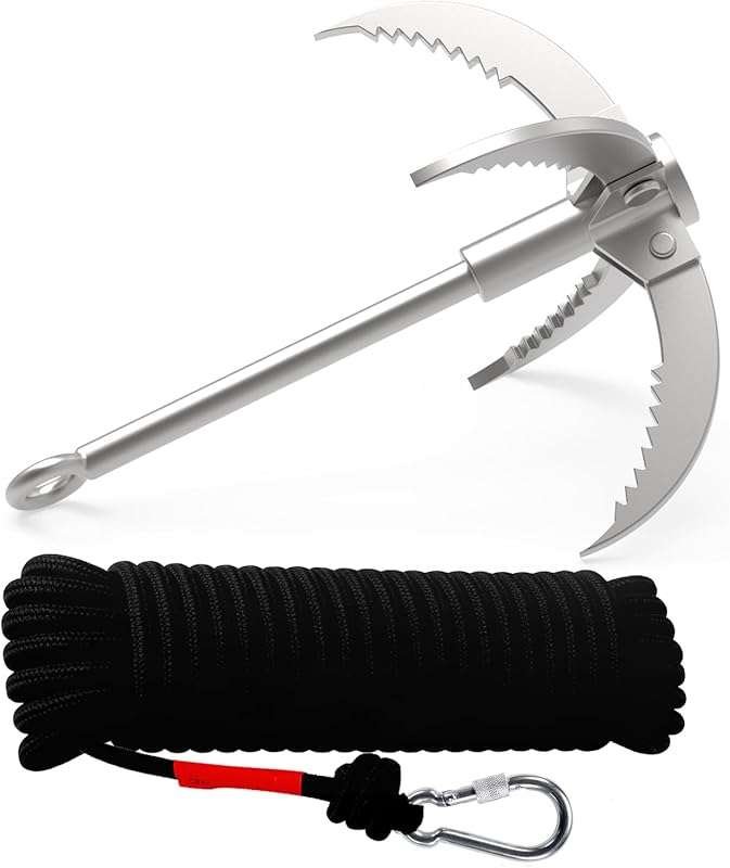 Ant Mag Stainless Steel Grappling Hook Claw with Carabiner for Camping