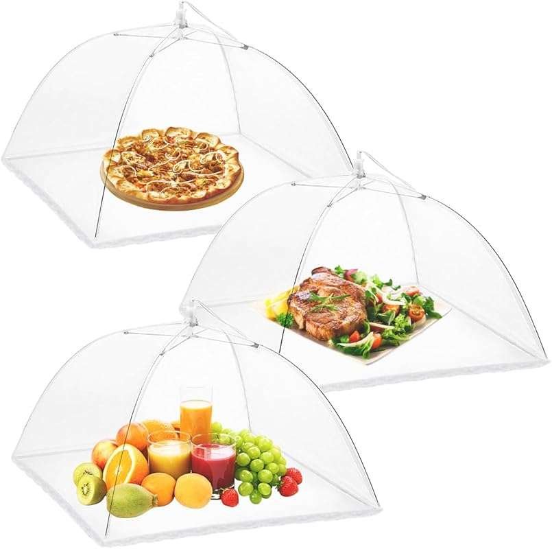 Onarway 3 Pack 14 Inch Pop-Up Mesh Food Covers for Outdoor Parties & B
