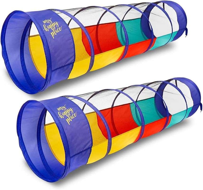Kiddey 6' Multicolored Crawl and Explore Play Tunnel with Mesh Sides (