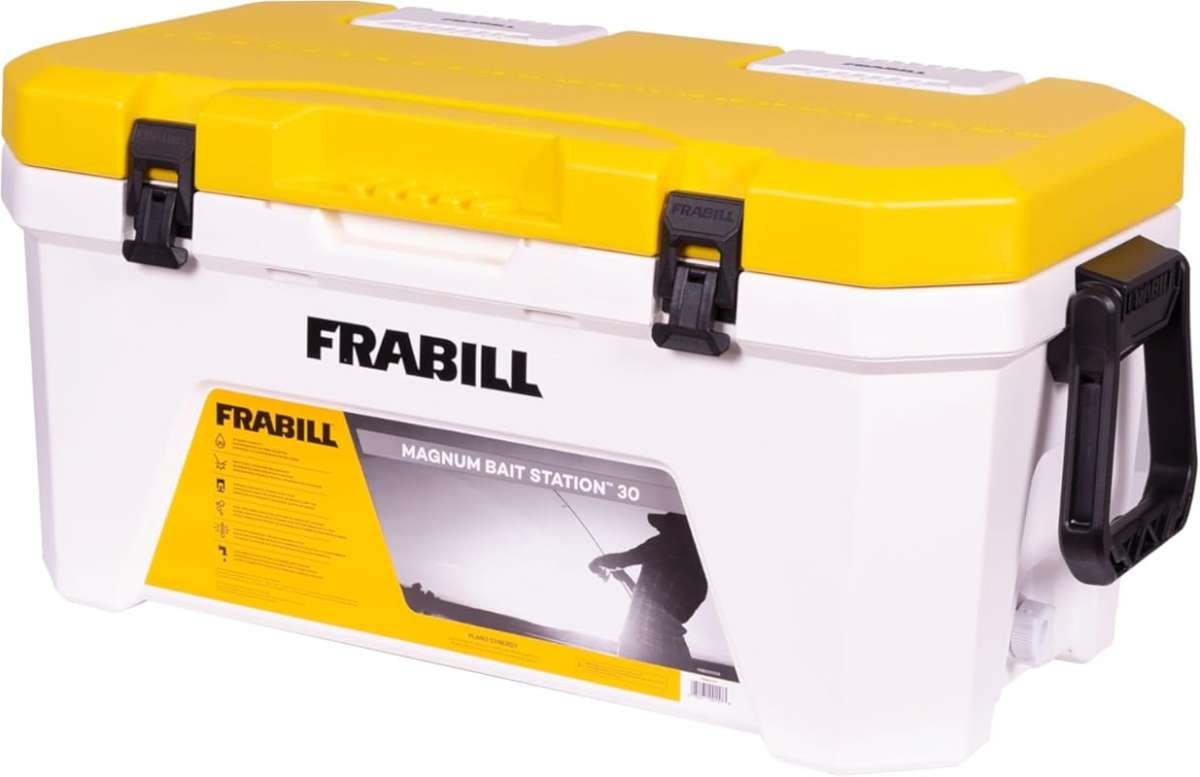 Frabill Magnum Bait Station 30 Quart Bait Cooler with Dual Aeration, W