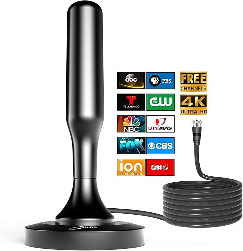 HIDB Indoor TV Antenna for Smart TVs: Strong Magnetic Base, Easy Insta