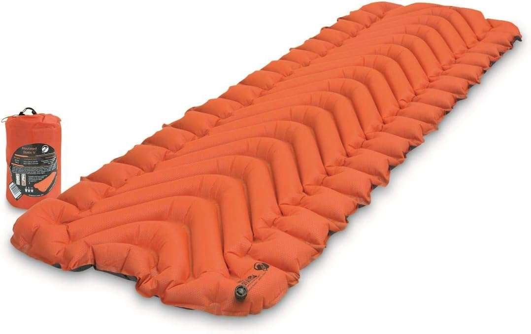 Klymit Insulated Static V Lightweight Inflatable Camping Sleeping Pad