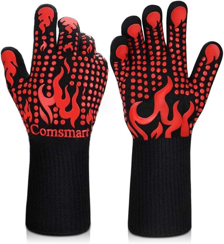 Comsmart 1472°F Heat Resistant Grilling Gloves with Silicone Non-Slip 