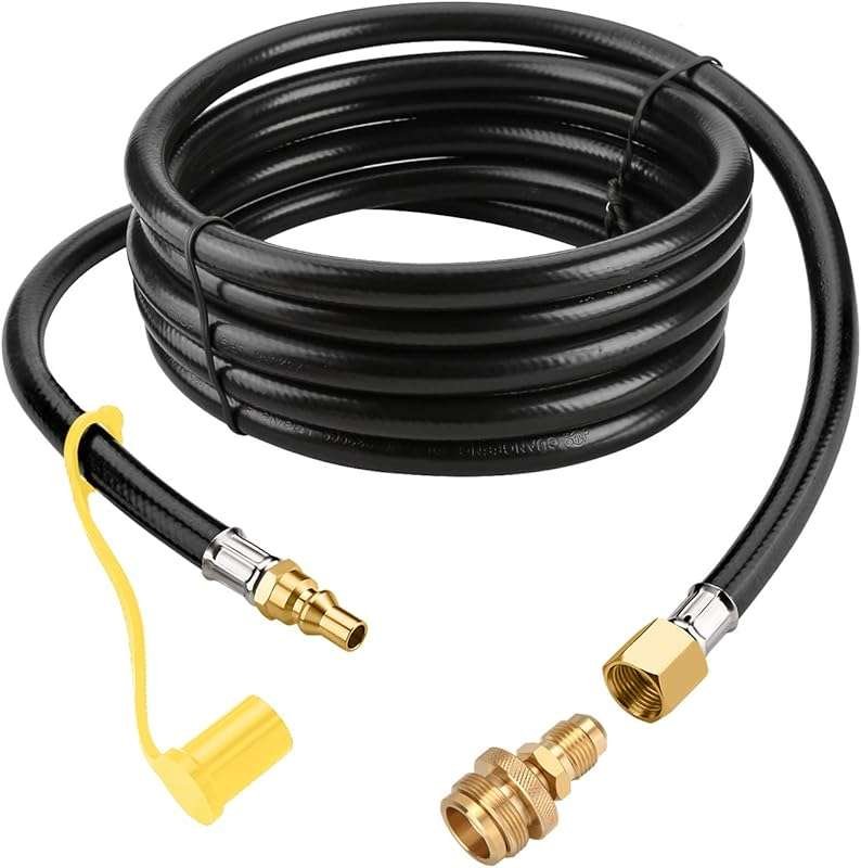 WADEO 12 FT Propane Quick Connect Hose for RV Grill, 1lb Appliances, 1