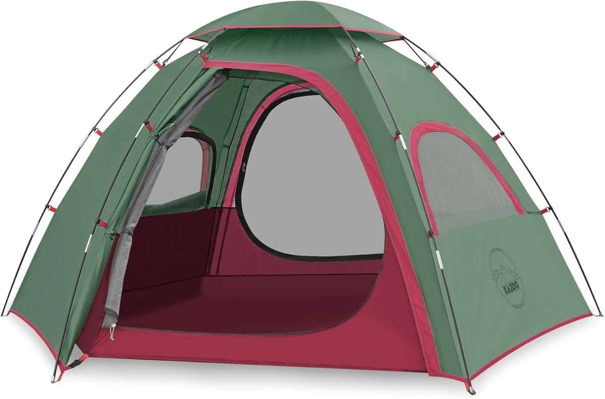 KAZOO 2/4 Person Waterproof Camping Tent with Easy Setup and Sun Shade
