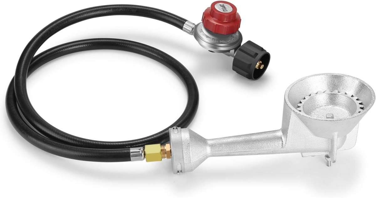 High Pressure Cast-Iron Propane Burner with 20 PSI Adjustable Regulato