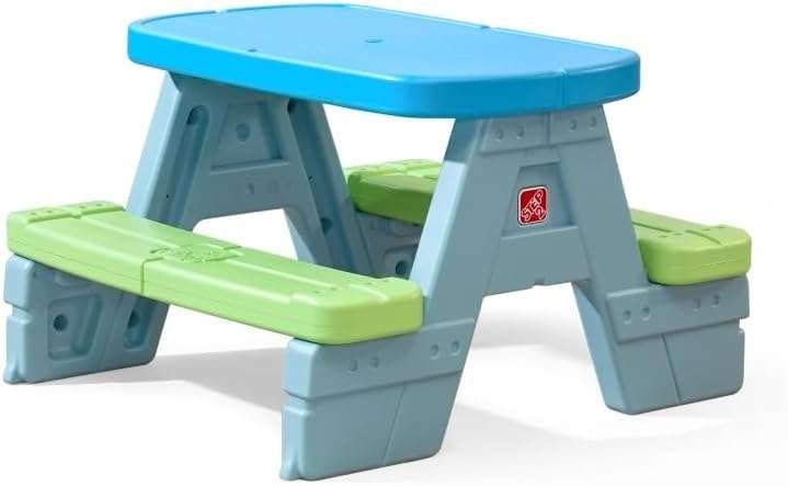 Step2 Sun & Shade Kids Picnic Table with Removeable Umbrella, Durable 