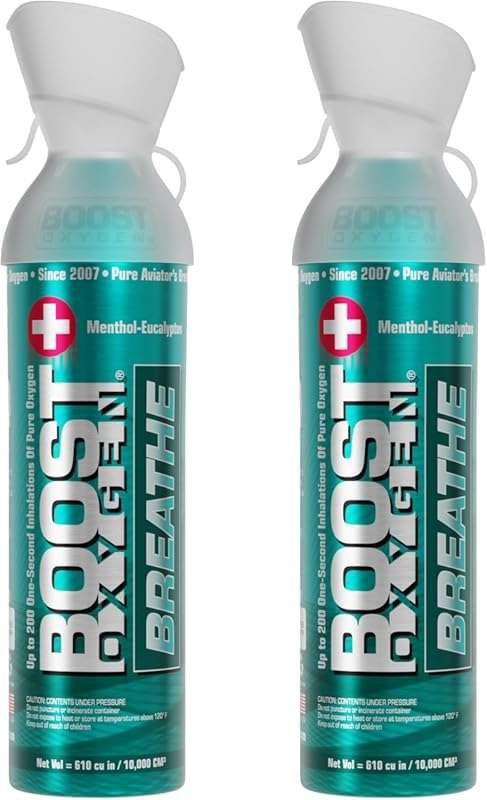 2 Pack 10-Liter Menthol Eucalyptus Boost Oxygen for High Altitudes and