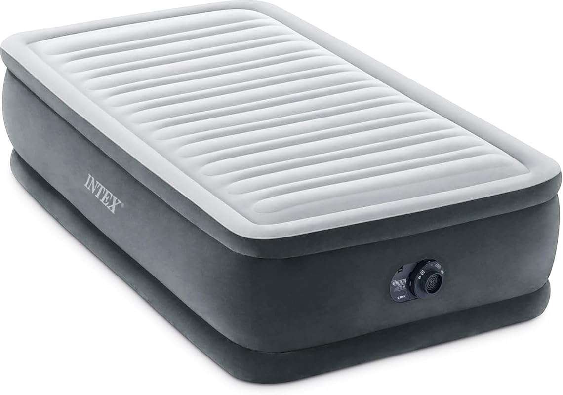 Intex Twin Air Mattress: 18'' Inflatable Blow Up Bed, Dura-Beam Deluxe