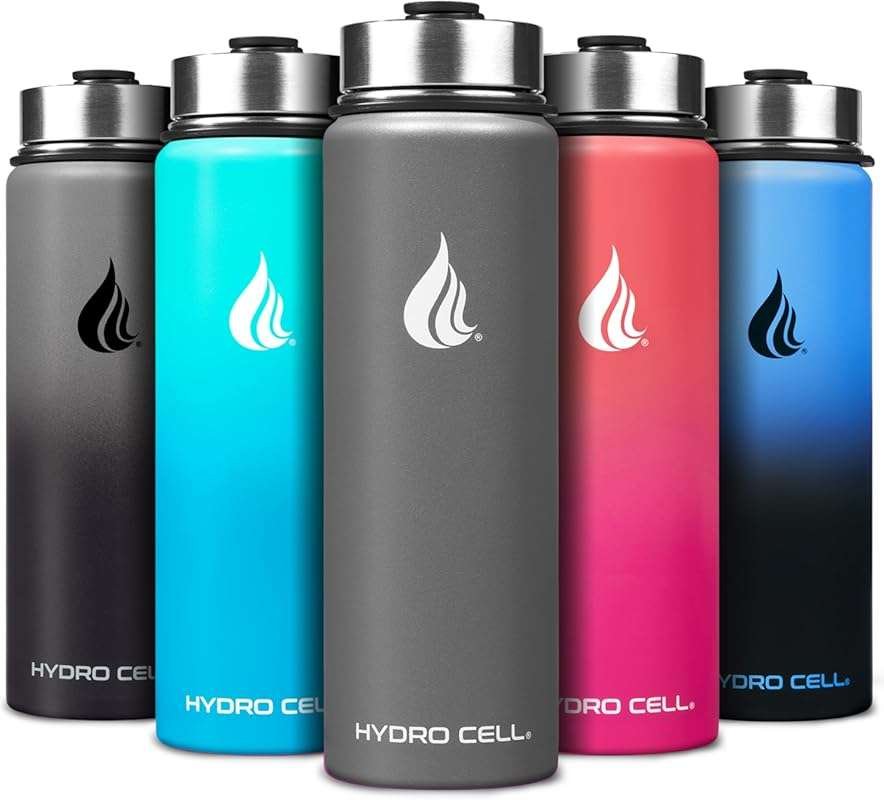 HYDRO CELL 24oz Graphite Stainless Steel Insulated Water Bottle with S