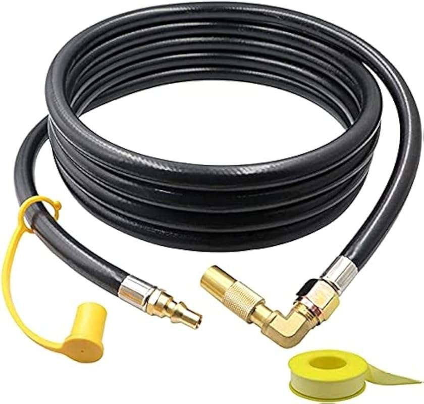 Monkemon 12FT Propane Quick Connect Hose: Elbow Adapter Extension