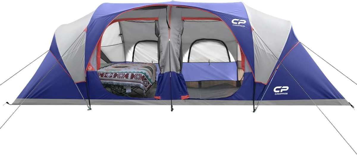 CAMPROS CP 12-Person 3-Room Family Camping Tent