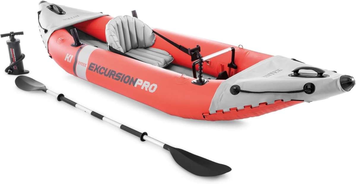INTEX Excursion Pro K1 1-Person Inflatable Kayak Set with Pump and Pad