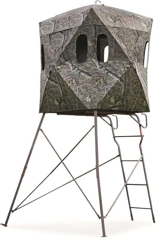Guide Gear 6' Elevated 2-Man Hunting Tower Blind Tripod Stand with Hunting Gear Accessories
