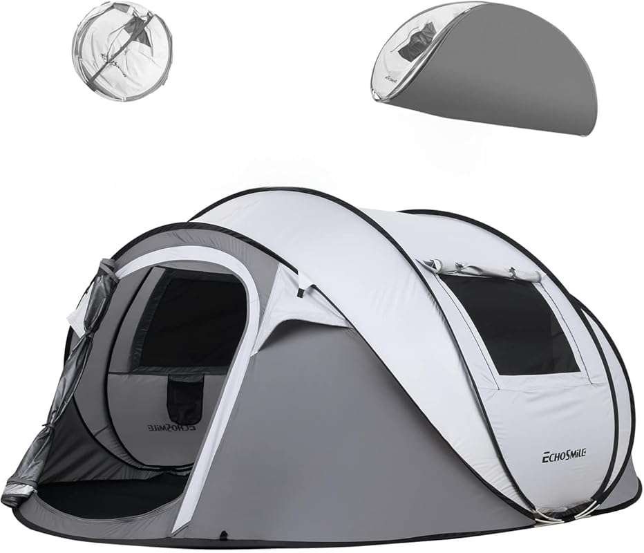 EchoSmile Instant Pop Up Camping Tent: 2-6 Person, Easy Setup Water Re
