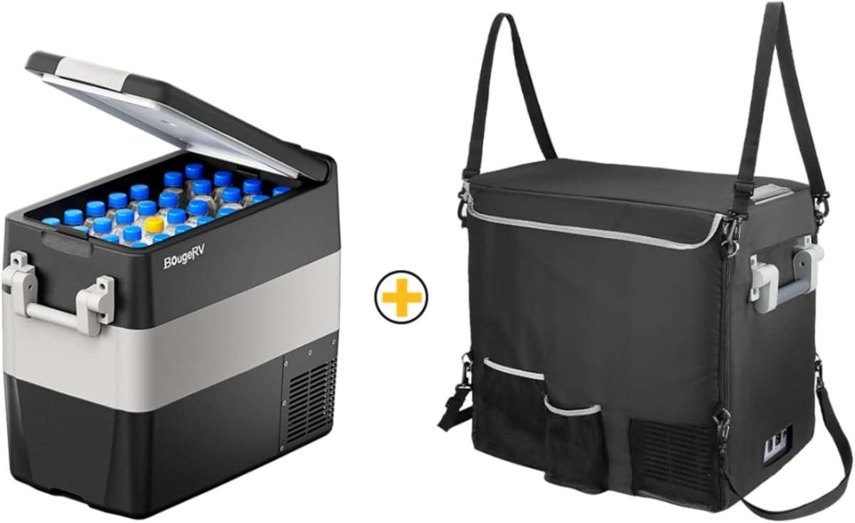 BougeRV 53 Quart Car Freezer: Portable 12V Refrigerator Fridge Cooler