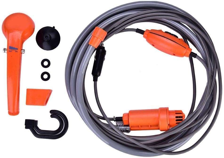 Ejoyous 12V Portable Camping Shower Pump with Car Plug - Outdoor Handh