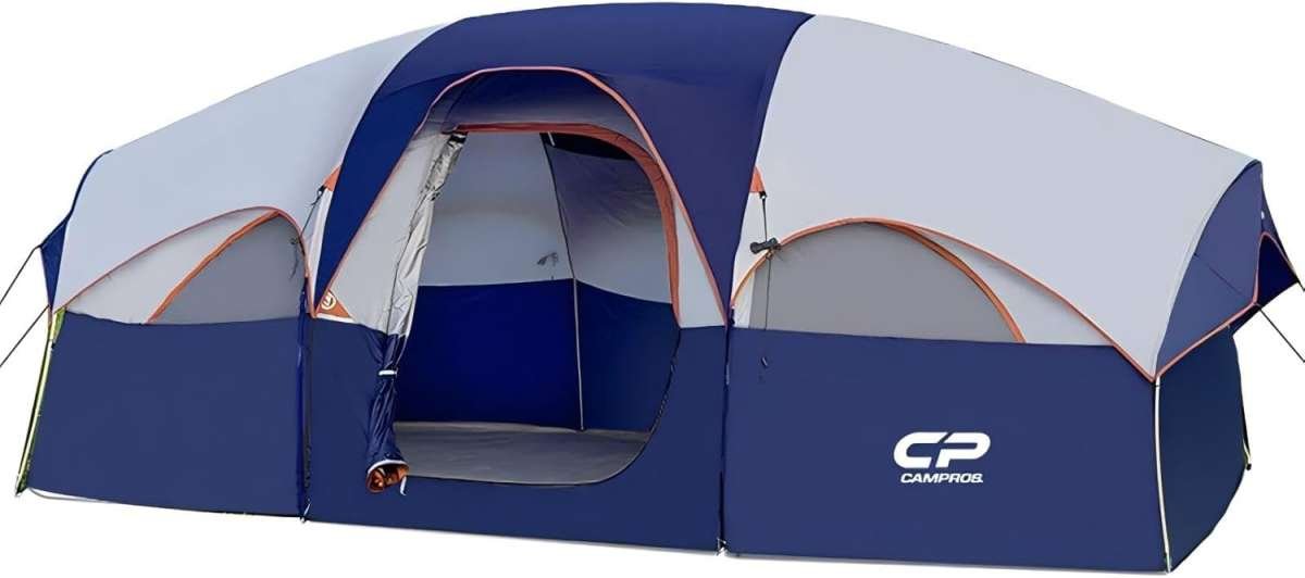 CAMPROS CP 8 Person Camping Tent: Weather Resistant, 5 Windows, Divide