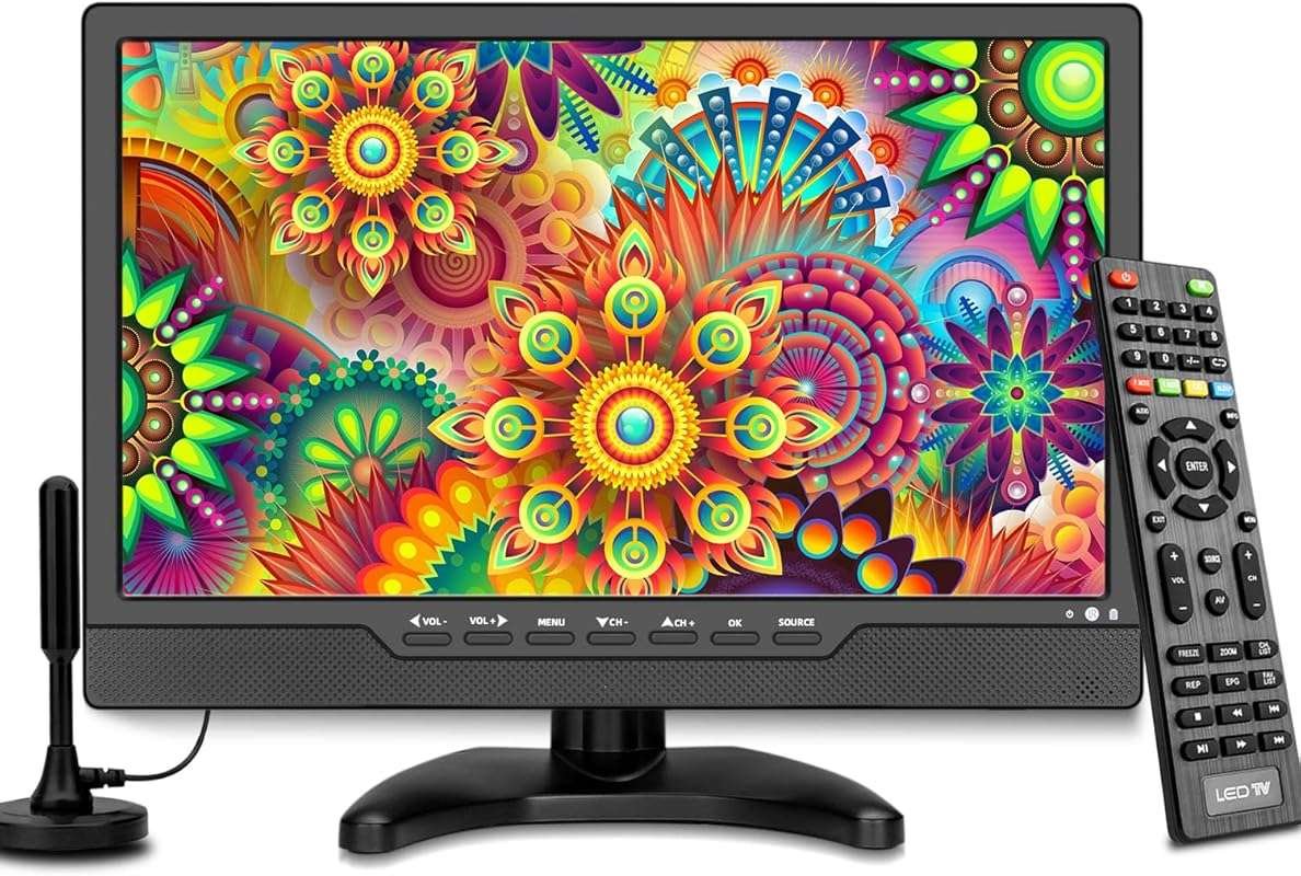 14-inch Portable Small HD TV: ATSC Tuner, LED Screen, AC/DC Power, Per