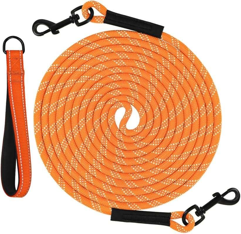 Taglory Long Training Leash with Removable Padded Handle Tie Out, 15/3