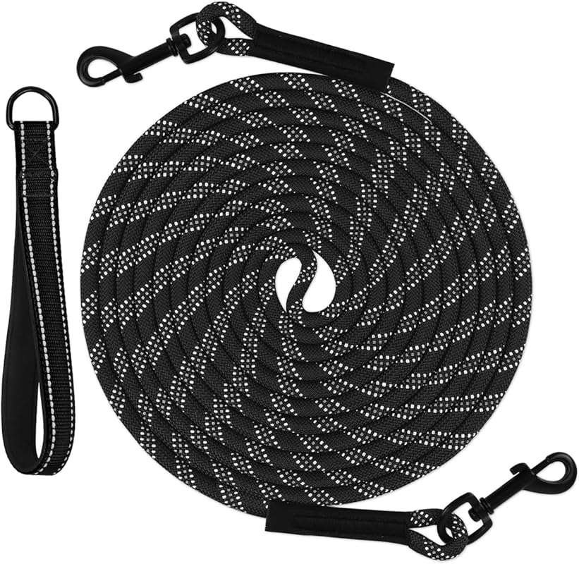 Taglory 30ft Heavy Duty Dog Leash, Removable Padded Handle, 2 Swivel H