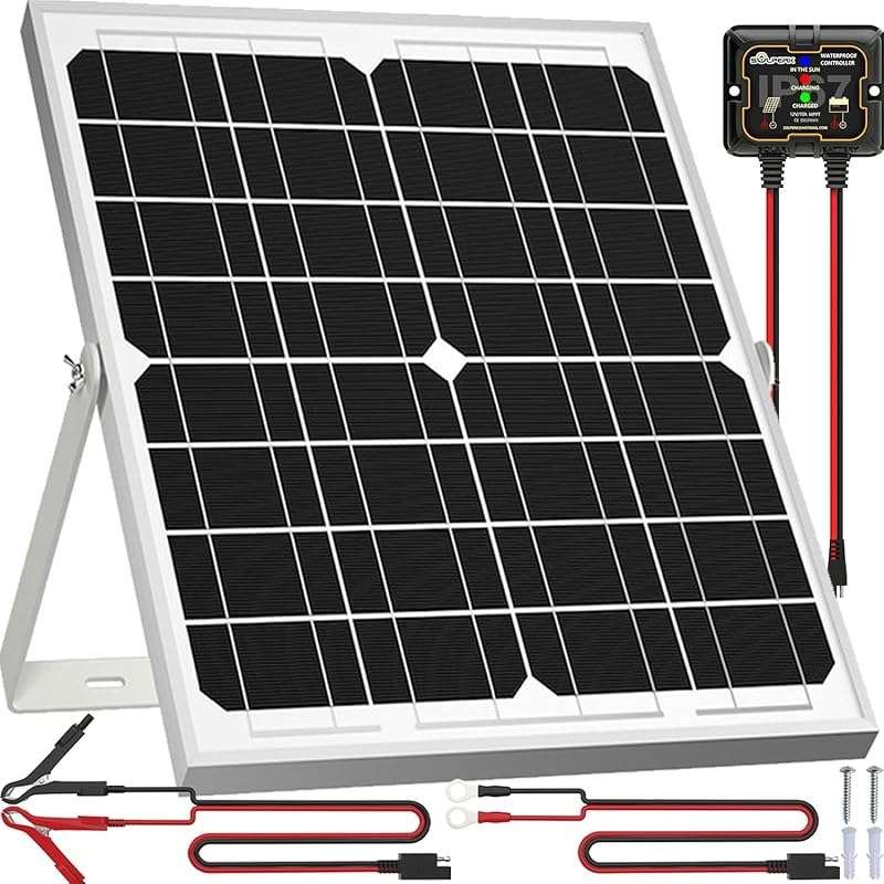 SOLPERK 20W 12V Solar Panel Kit: Waterproof Trickle Charger Maintainer