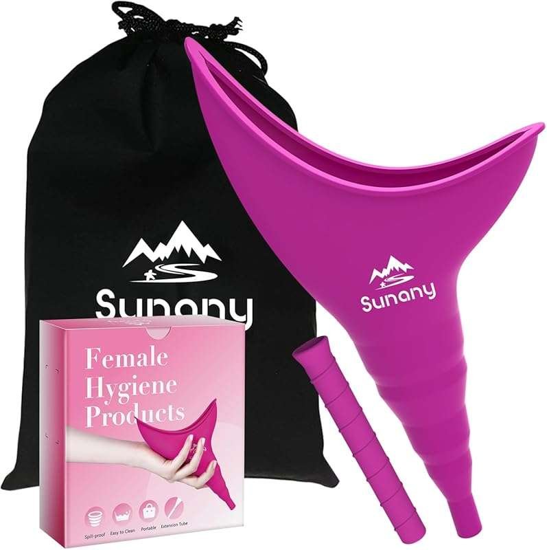Reusable Fuchsia Silicone Female Urination Device for Women to Pee Sta