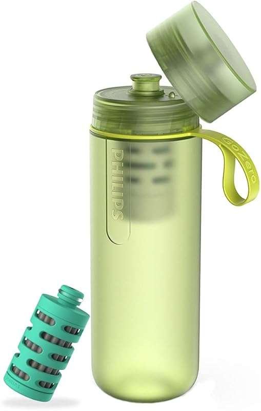 Philips GoZero Active BPA-Free Water Bottle with Filter for Hiking and