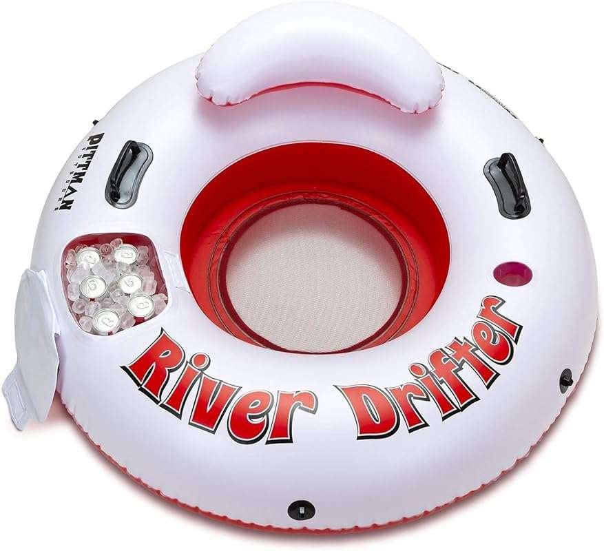 Pittman Outdoors River Drifter Inflatable Water Float Tube with Built-