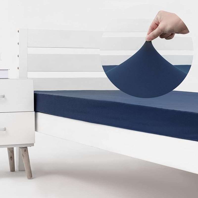 4-Way Stretch Jersey Knit Cot Size Fitted Sheet - Snug Fit for Bunk Be